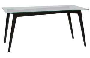 Skleněný jídelní stůl Marckeric Janis 160 x 90 cm s černou podnoží