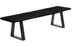 Černá akátová lavice Kave Home Alaia 160 cm