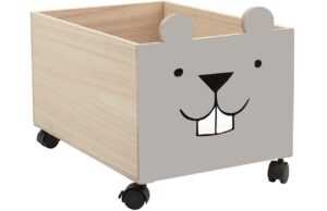 Šedý dřevěný úložný box na hračky Bloomingville Elene