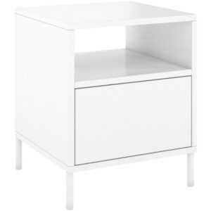 Bílý lakovaný noční stolek Skandica Mirka 40 x 40 cm