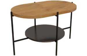 Dubový konferenční stolek Skandica Arena s černou podnoží 80 x 50 cm