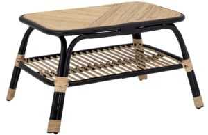 Ratanový konferenční stolek Bloomingville Loue s černou podnoží 79 x 54 cm