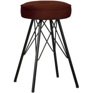 Hoorns Cihlově červená sametová barová stolička Isabel 53 cm