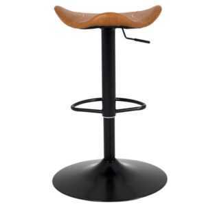 Hnědá koženková nastavitelná barová židle Tenzo Zeb 57-79 cm