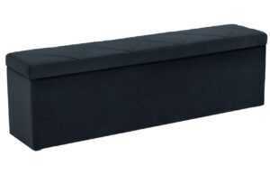 Tmavě modrá sametová lavice s úložným boxem Windsor & Co Superb 140 cm