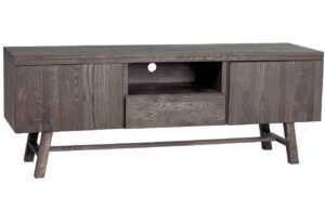 Tmavě hnědý dubový TV stolek ROWICO BROOKLYN 160 x 45 cm