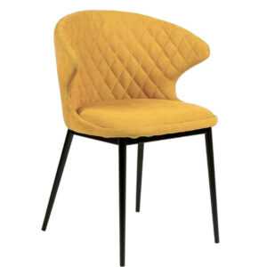 Hořčicově žlutá látková jídelní židle Somcasa Clara