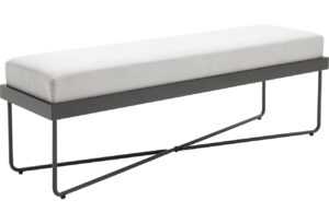 Béžovo šedá látková lavice k posteli Meise Möbel Boston 120 cm