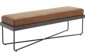 Koňakově hnědá koženková lavice k posteli Meise Möbel Boston 120 cm