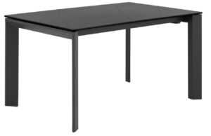 Tmavě šedý keramický rozkládací jídelní stůl Somcasa Tamara 160/240 x 90 cm s černou podnoží