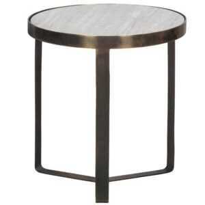 Hoorns Bílý mramorový odkládací stolek Vines 38 cm