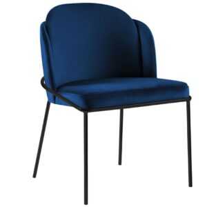 Královsky modrá sametová jídelní židle MICADONI LIMMEN