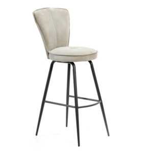 Světle šedá látková barová židle Marckeric Minty 74 cm