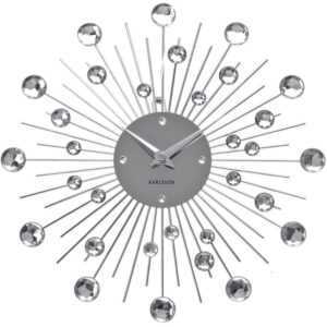Time for home Stříbrné kulaté nástěnné hodiny Nessi 30 cm