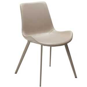 ​​​​​Dan-Form Světle šedá koženková jídelní židle DAN-FORM Hype s šedou podnoží