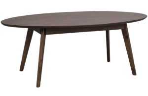 Tmavě hnědý jasanový konferenční stolek ROWICO YUMI 130 x 65 cm