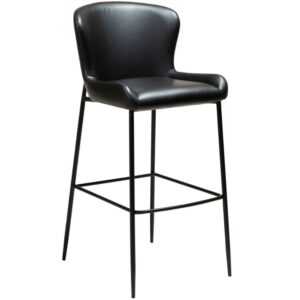 ​​​​​Dan-Form Černá koženková barová židle DAN-FORM Glamorous 77 cm
