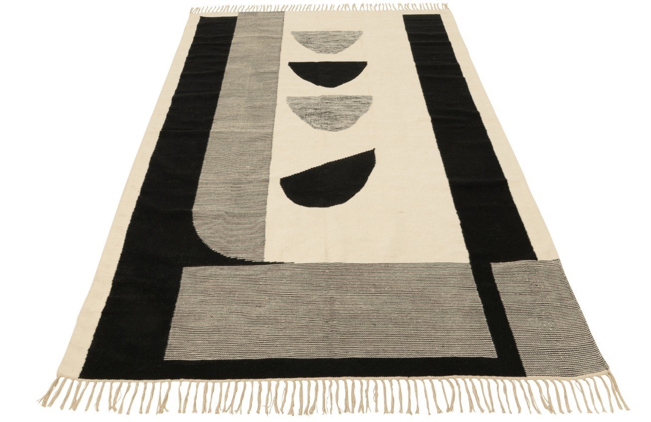 Černobílý látkový koberec J-line Niko 300 x 200 cm