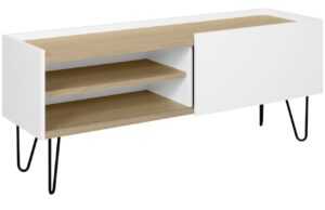 Bílý dubový TV stolek TEMAHOME Nina 140 x 42 cm