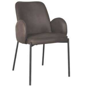 Antracitově šedá koženková jídelní židle LABEL51 Jari