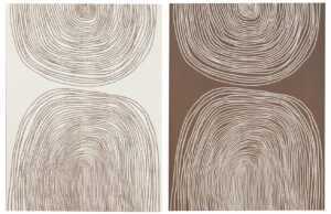 Set dvou hnědo bílých abstraktních obrazů J-line Rasen 120 x 90 cm