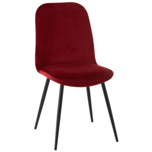 Vínově červená sametová jídelní židle J-line Loko