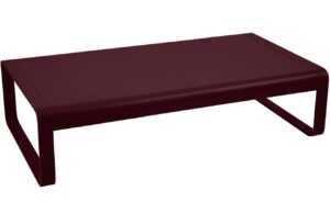 Třešňově červený hliníkový zahradní konferenční stolek Fermob Bellevie 138 x 80 cm