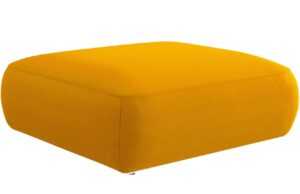 Hořčicově žlutá sametová podnožka MICADONI Greta 100 x 100 cm