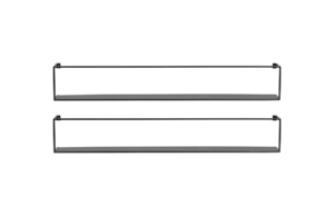 Hoorns Set dvou černých kovových polic Mirtl 100 cm