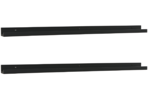 Hoorns Set dvou černých lakovaných polic Kara 120 cm