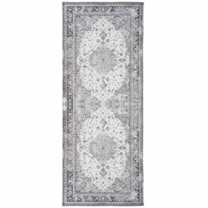 Nordic Living Černobílý běhoun Shola 80 x 200 cm s orientálními vzory