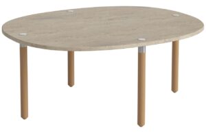 Bolia Béžový kamenný nízký konferenční stolek Tuk 83 x 68 cm s dubovou podnoží
