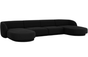 Micadoni Sametová rohová pohovka Miley 330 cm