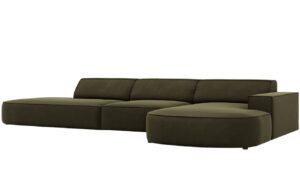 Micadoni Sametová rohová pohovka Jodie 342 cm