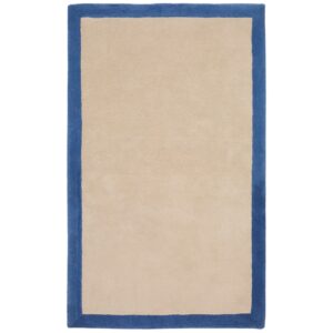 Béžovo-modrý bavlněný koberec Kave Home Nalim 90 x 150 cm