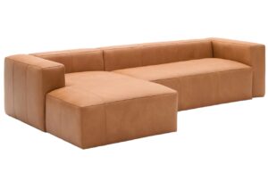 Kave Home Kožená rohová pohovka Blok 300 cm