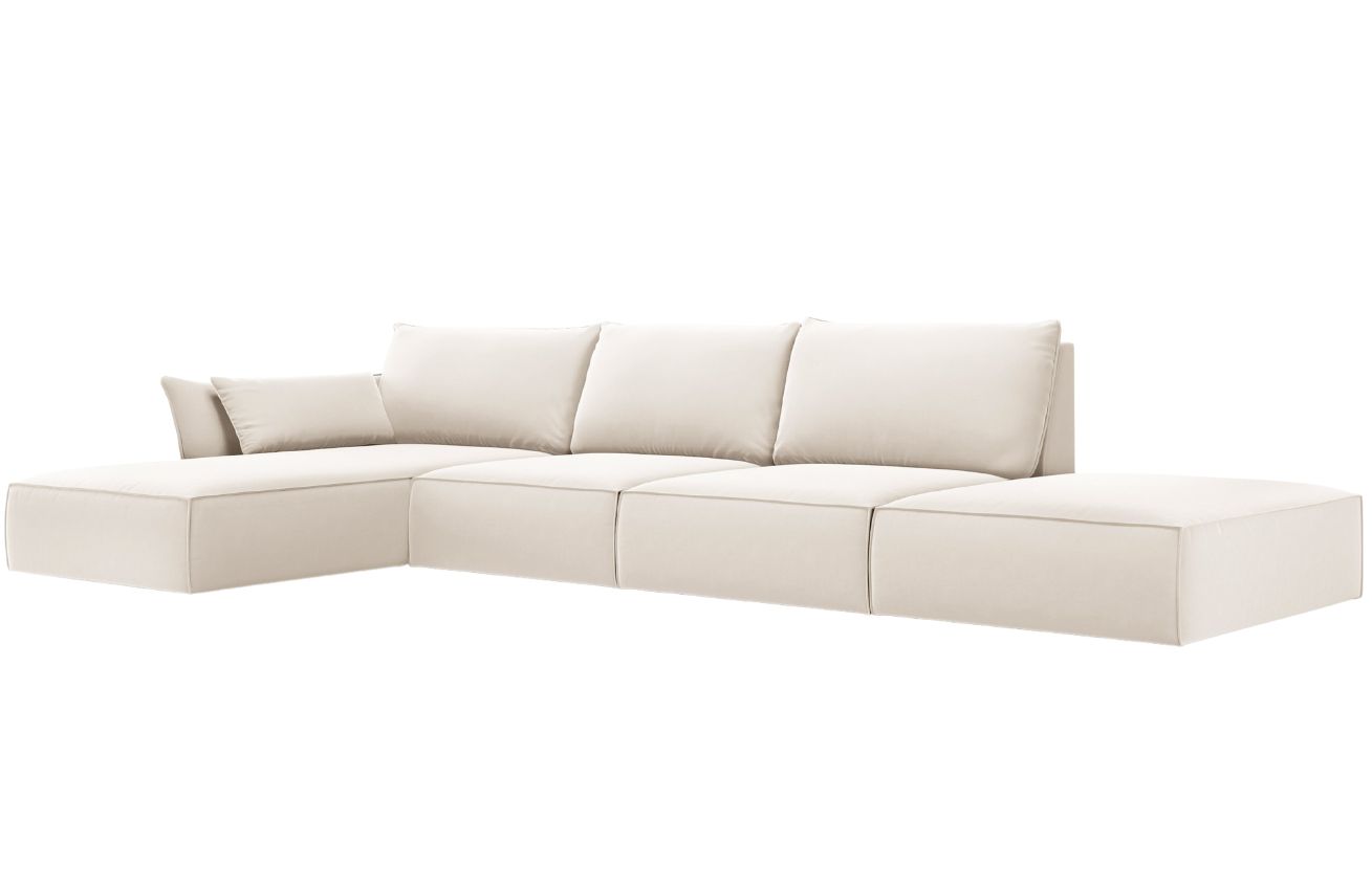 Micadoni Sametová rohová pohovka Kaelle 364 cm