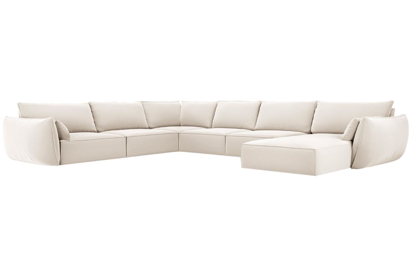 Micadoni Sametová rohová pohovka Kaelle 384 cm