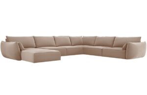 Micadoni Sametová rohová pohovka Kaelle 384 cm