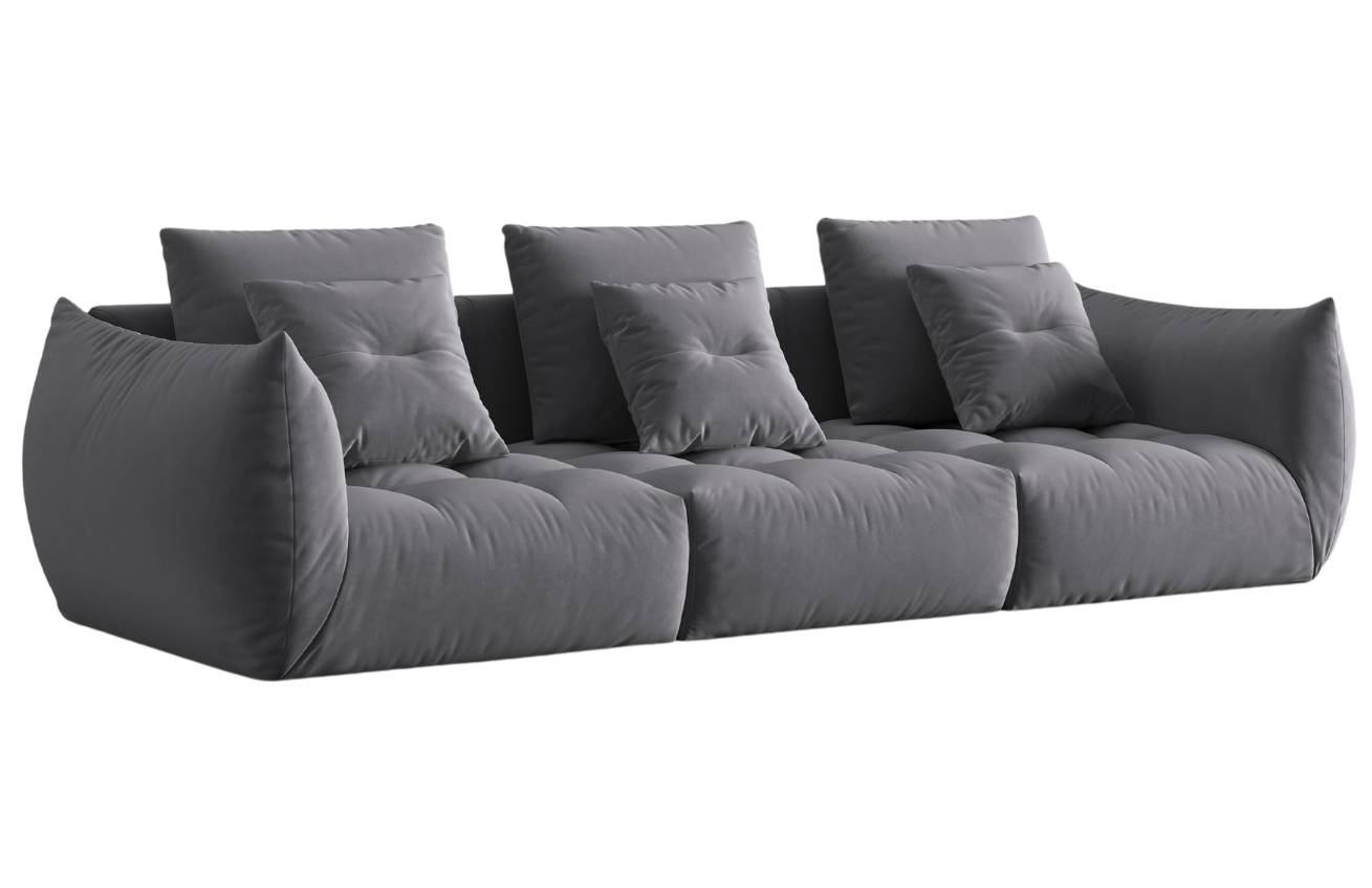 Micadoni Sametová pohovka Bloom 332 cm