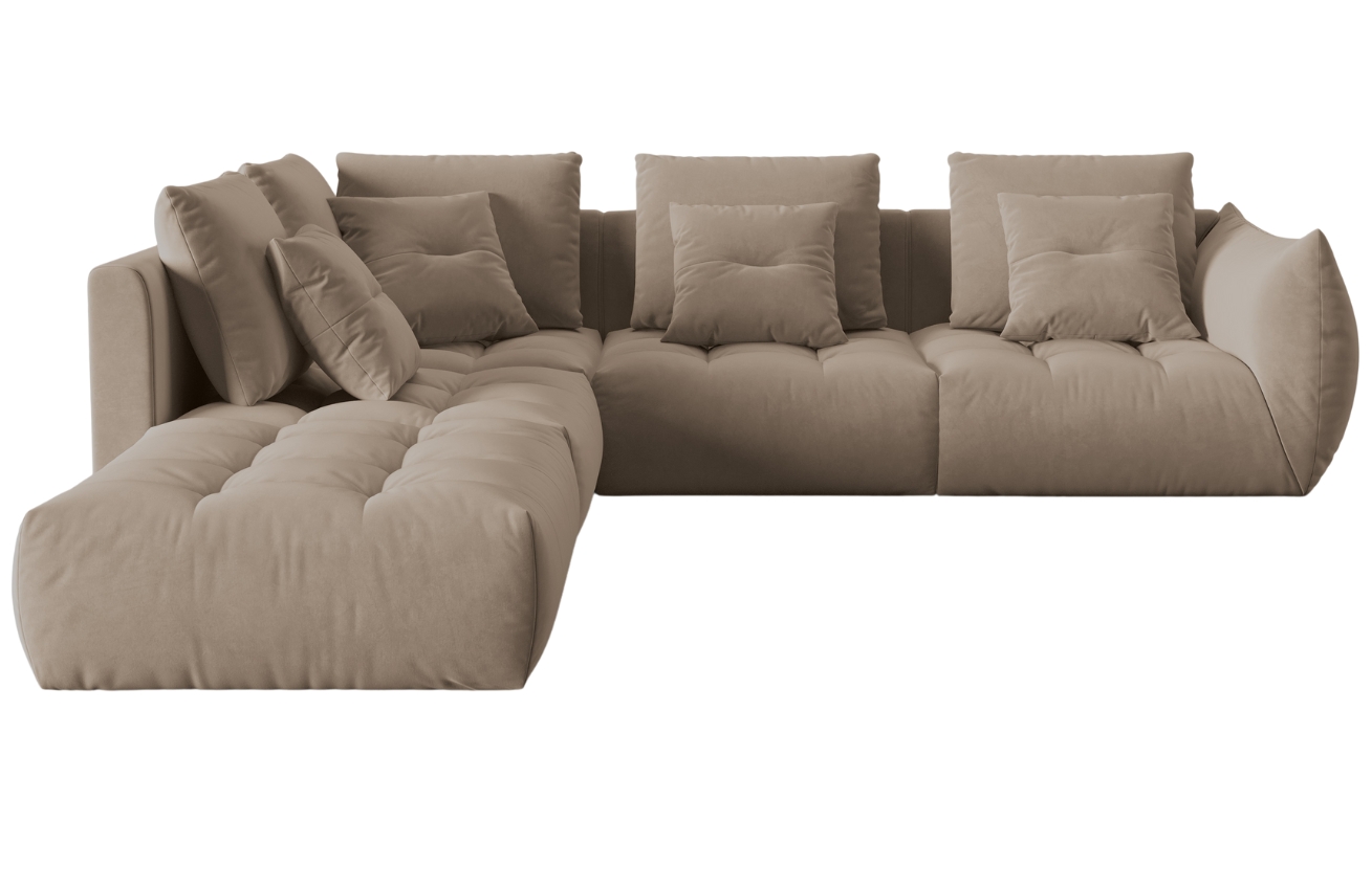 Micadoni Sametová rohová pohovka Bloom 316 cm