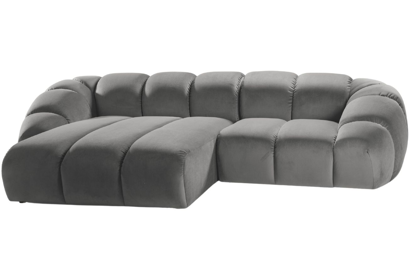 Micadoni Sametová rohová pohovka Diana 294 cm