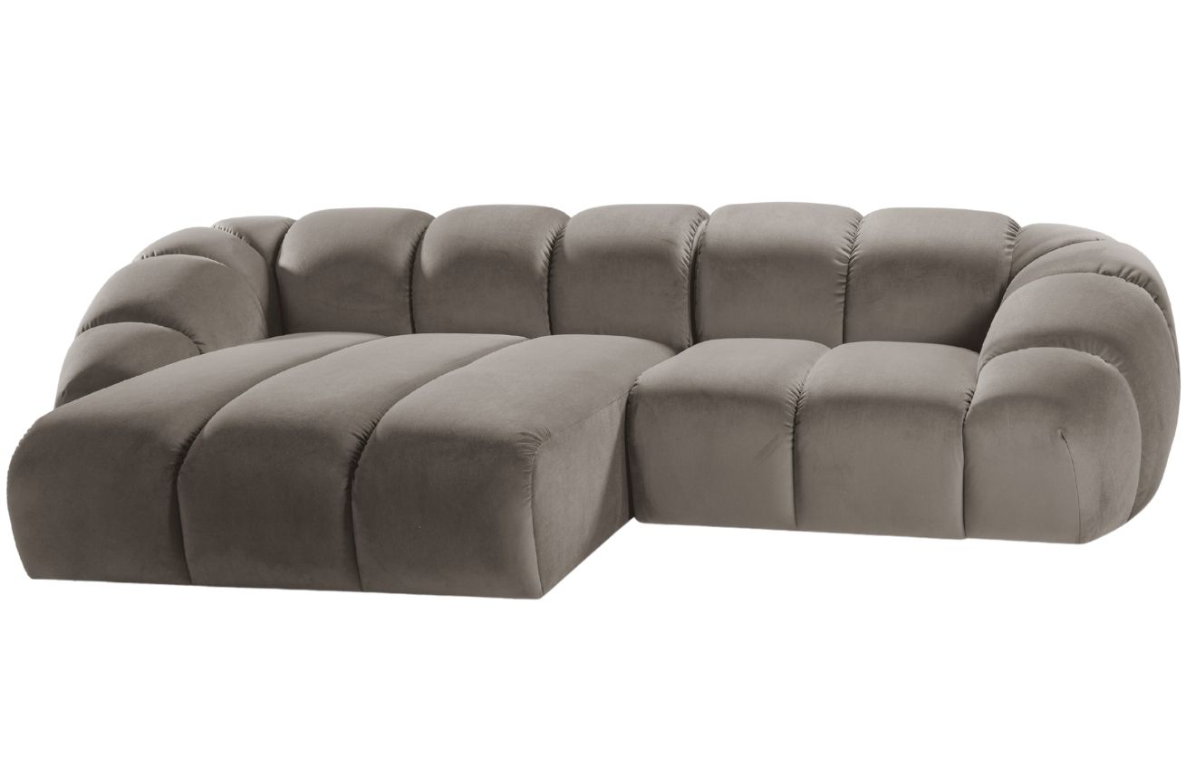 Micadoni Sametová rohová pohovka Diana 294 cm