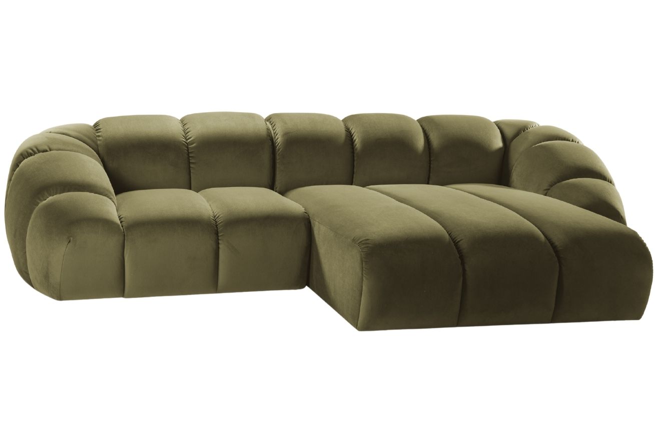 Micadoni Sametová rohová pohovka Diana 294 cm