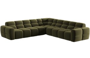 Micadoni Sametová rohová pohovka Lisa 310 cm