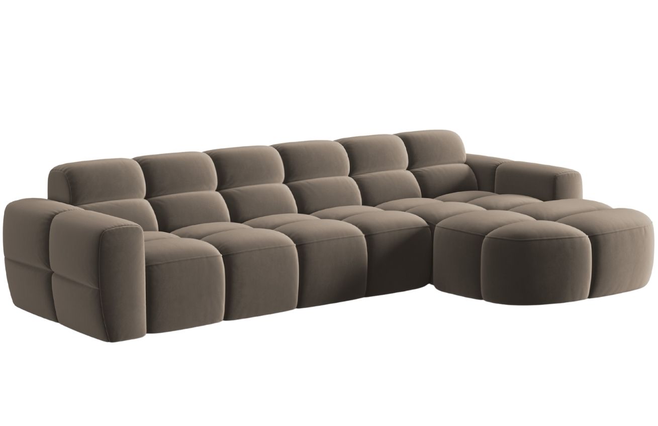 Micadoni Sametová rohová pohovka Lisa 310 cm