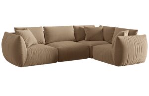 Micadoni Sametová rohová pohovka Chris 295 cm