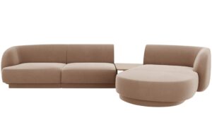 Micadoni Sametová rohová pohovka Miley 303 cm