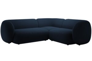 Micadoni Královsky modrá sametová rohová pohovka Kate 252 cm