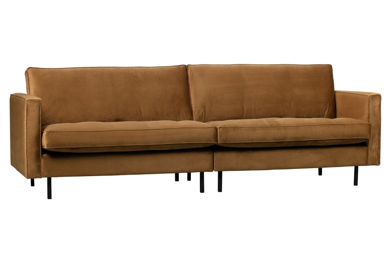 WOOOD Sametová pohovka Raden 275 cm s prošíváním